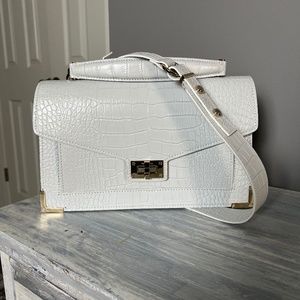 The Kooples White Croc Embossed Emily Bag